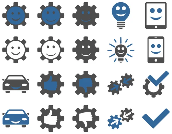 Tools and Smile Gears Icons