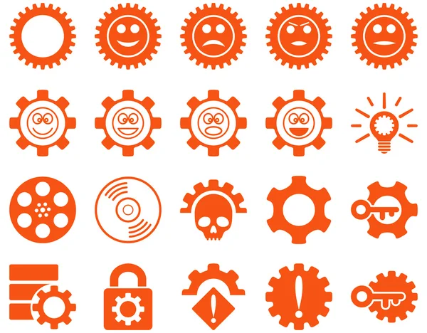 Tools and Smile Gears Icons