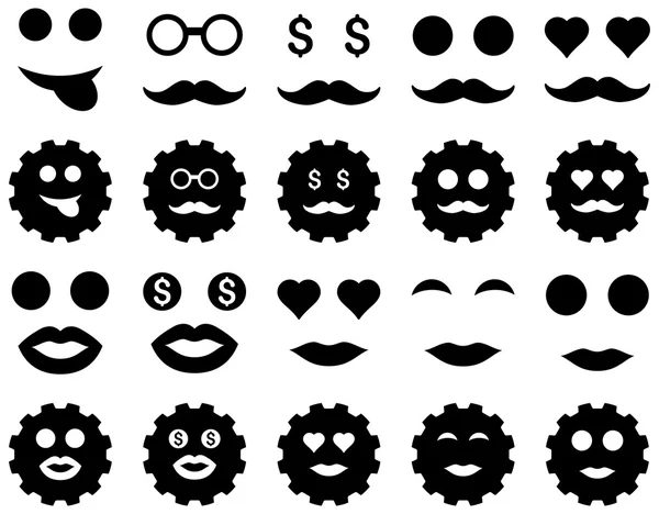 Tool, gear, smile, emotion icons