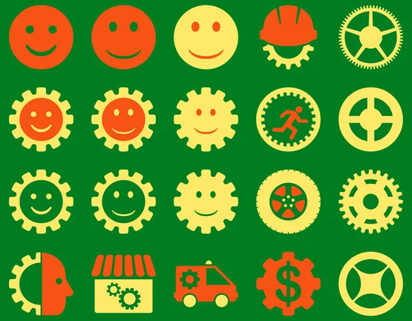 Tools and Smile Gears Icons