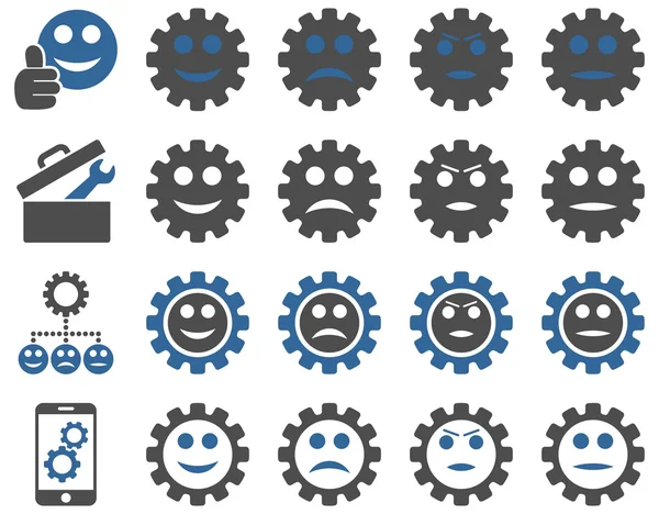 Tools and Smile Gears Icons