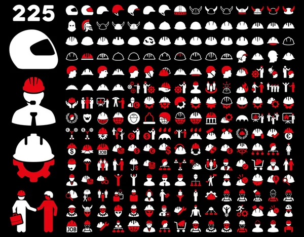 Work Safety and Helmet Icon Set.