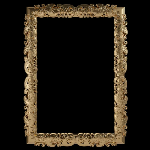 Gold frame. Isolated over black background