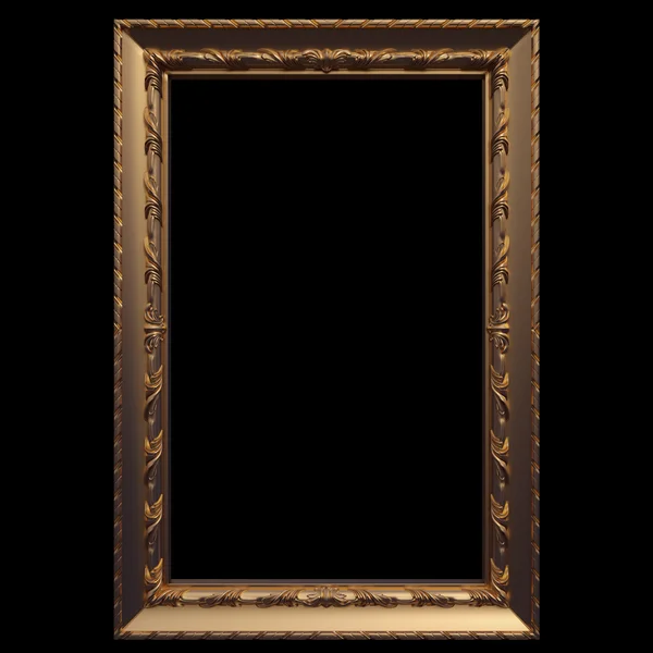 Gold frame. Isolated over black background