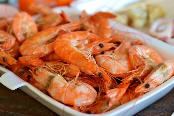 Steamed shrimps food
