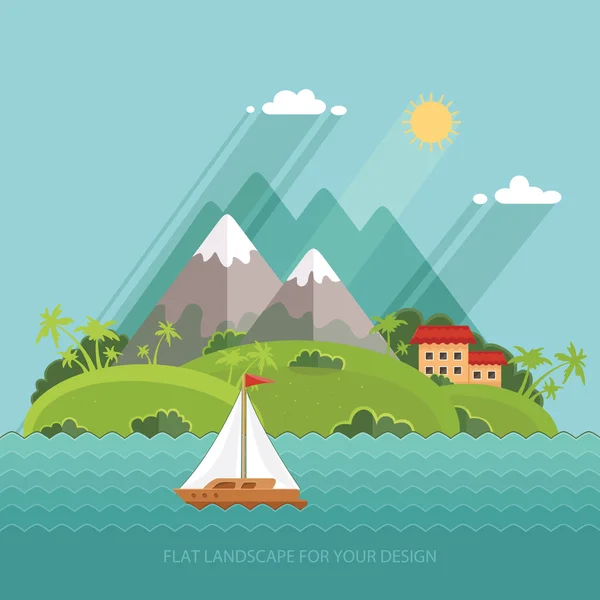 Nature - Color vector flat icon set and illustration summer time