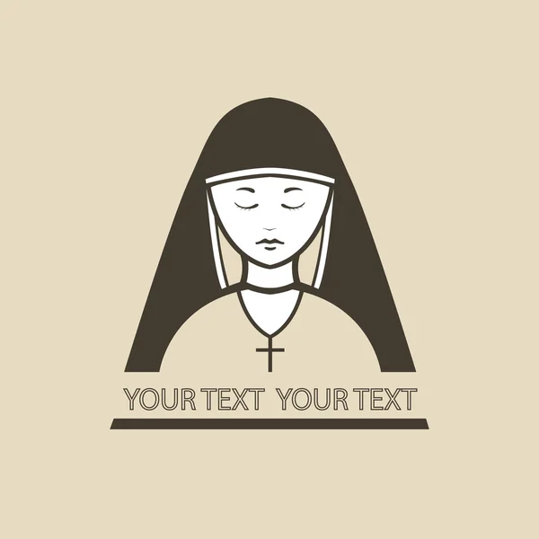 Nun Symbol Pictogram, logo. a nun Catholic praying