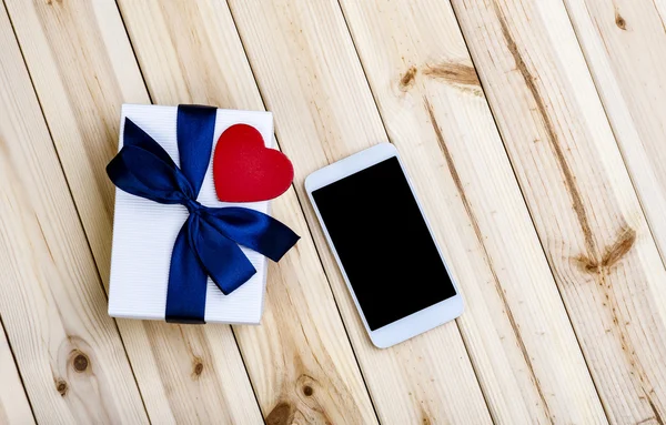 Smart Phone, Gift Box And Heart.
