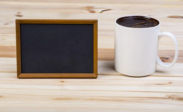 Big Cup Of Coffee With Blackboard