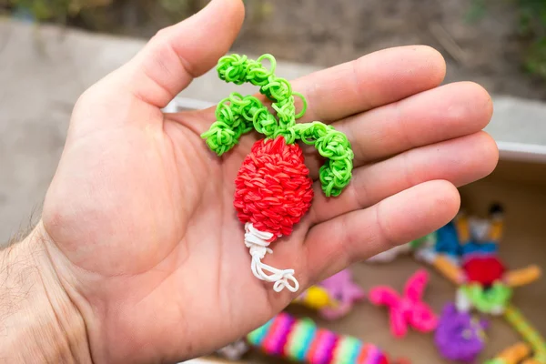 Radish made from colorful loom bands