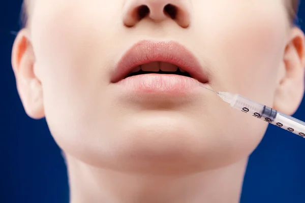 Beauty woman liquid injections. Treatment with botox hyaluronic collagen HA injection. Cosmetology and beauty. Woman in beauty salon. plastic surgery clinic.