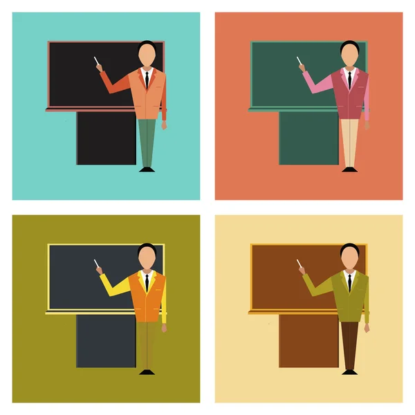 Assembly flat icons male teacher