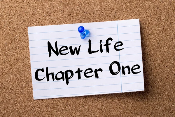 New Life Chapter One - teared note paper pinned on bulletin boar