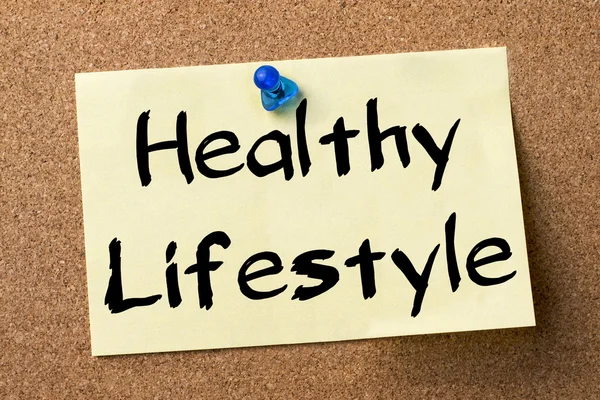 Healthy Lifestyle - adhesive label pinned on bulletin board