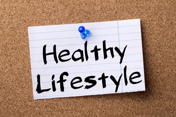 Healthy Lifestyle - teared note paper pinned on bulletin board
