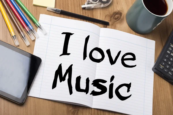 I love Music  - Note Pad With Text