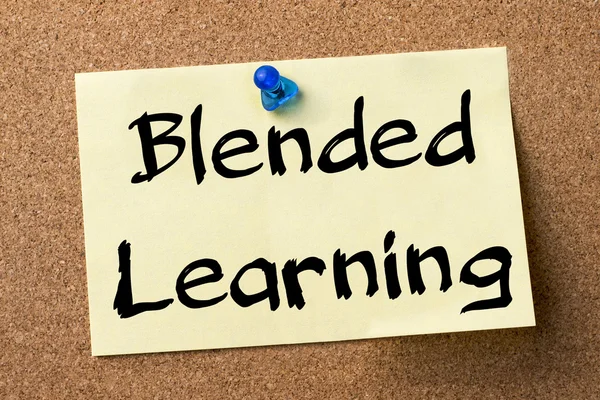 Blended Learning - adhesive label pinned on bulletin board
