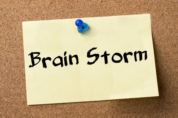 Brain Storm - adhesive label pinned on bulletin board