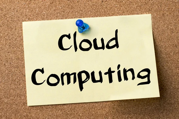 Cloud Computing - adhesive label pinned on bulletin board