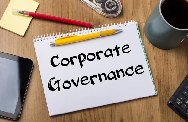 Corporate Governance - Note Pad With Text