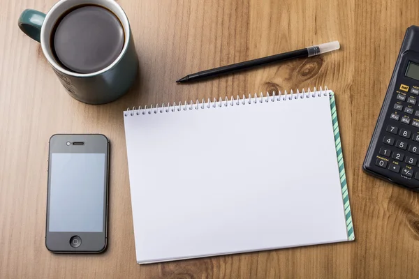 Empty Note Pad On Wooden Table