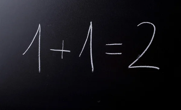 Simple math summation on chalkboard