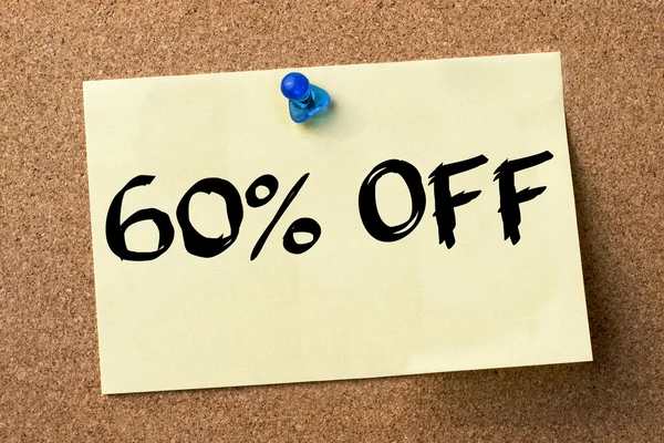 60 percent OFF - adhesive label pinned on bulletin board