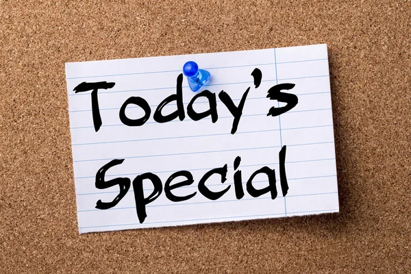 Today\'s Special - teared note paper  pinned on bulletin board