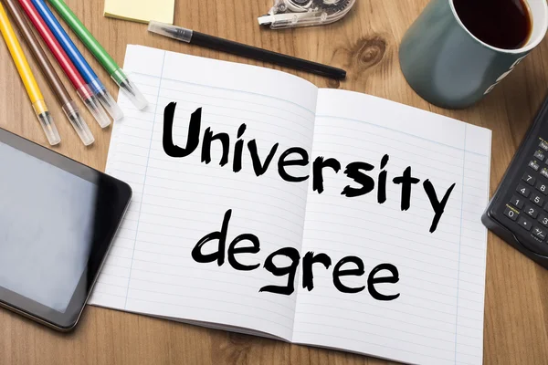 University degree - Note Pad With Text