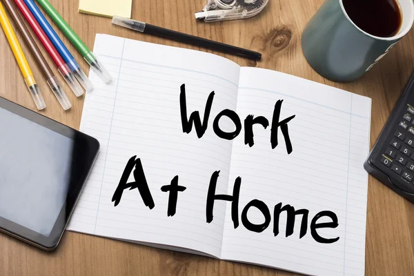 Work At Home - Note Pad With Text