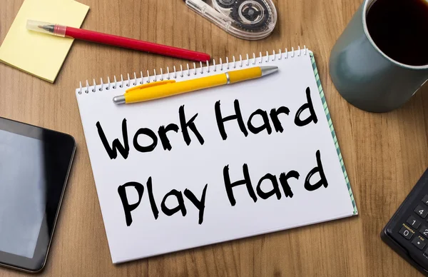 Work Hard Play Hard - Note Pad With Text