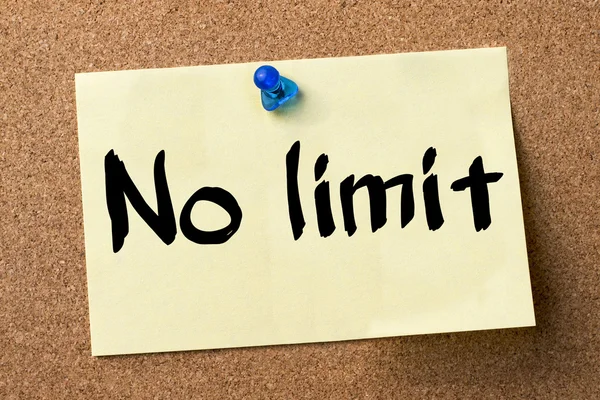 No limit - adhesive label pinned on bulletin board