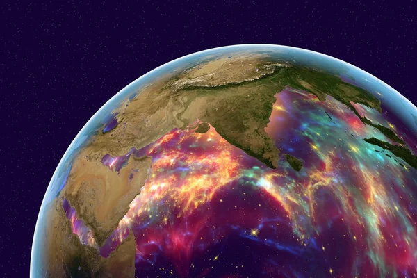 The Earth from space showing India and Arabian peninsula
