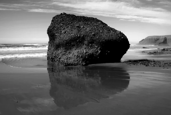 Huge rocks on the beach Legzira . Atlantic Ocean. Morocco.