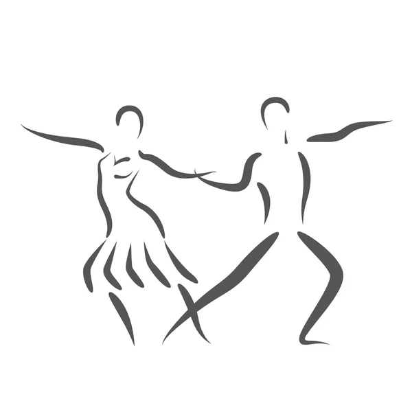 Dancing couple logo isolated on white background.