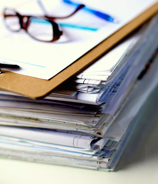 Big stack of papers ,documents on the desk