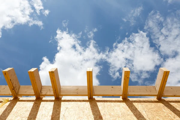 Detail of new roof on house under construction