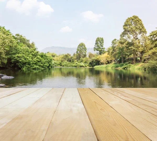 Blank area or space table top on river or stream view