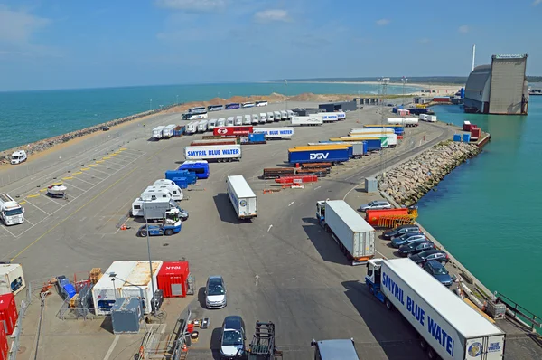 Parking lot of the ferry terminal in Hirtshals (Denmark)