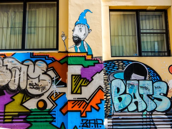 Street Art Mural Wall in Darlinghurst, Sydney - Stock Photo