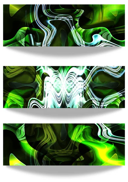 Set from green abstract banners