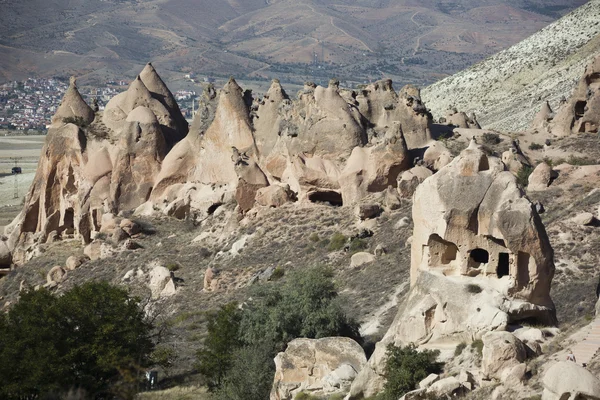 Fairy chimneys at the entrance of the Zelve Valley