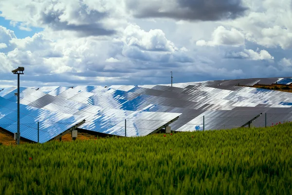 Panels of solar batteries.