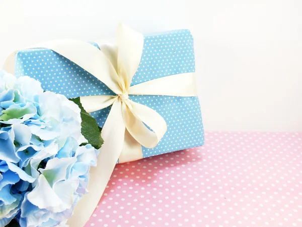 Gift box present with blue tone color