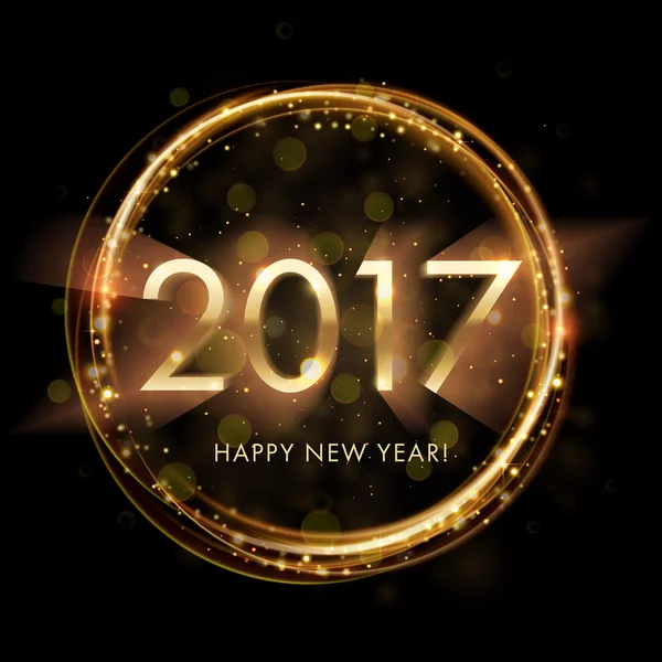 Gold New Year 2017 greeting card background