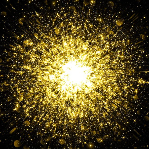 Sparkling glittering space explosion