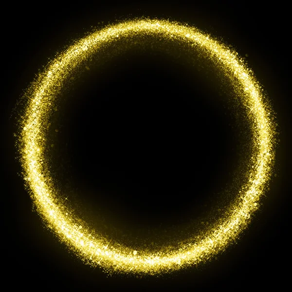 Gold glittering star dust circle