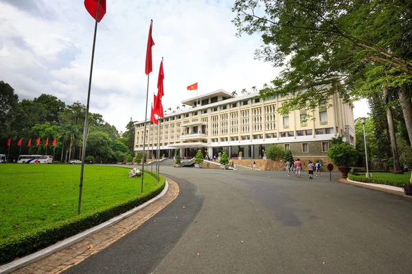 Hochiminh City, Vietnam - July 8, 2015: Reunification Palace, Ngo Viet Thu By architect, circa 1966. It was used as headquarters by the South Vietnamese Vietnam War the cabinet. After April 30, 1975 is known as Reunification Palace