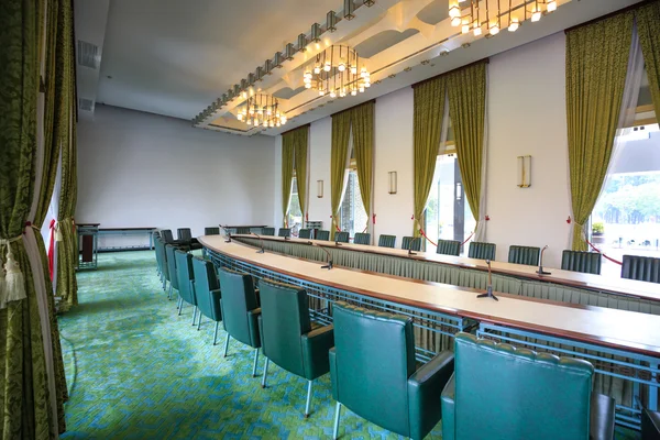 Hochiminh City, Vietnam - July 8, 2015: Reception room at the Reunification Palace, Ngo Viet Thu By architect, circa 1966. It was used as headquarters by the South Vietnamese Vietnam War the cabinet.