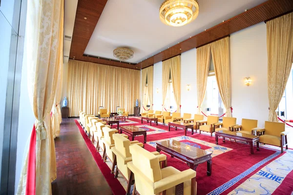 Hochiminh City, Vietnam - July 8, 2015: Reception room at the Reunification Palace, Ngo Viet Thu By architect, circa 1966. It was used as headquarters by the South Vietnamese Vietnam War the cabinet.